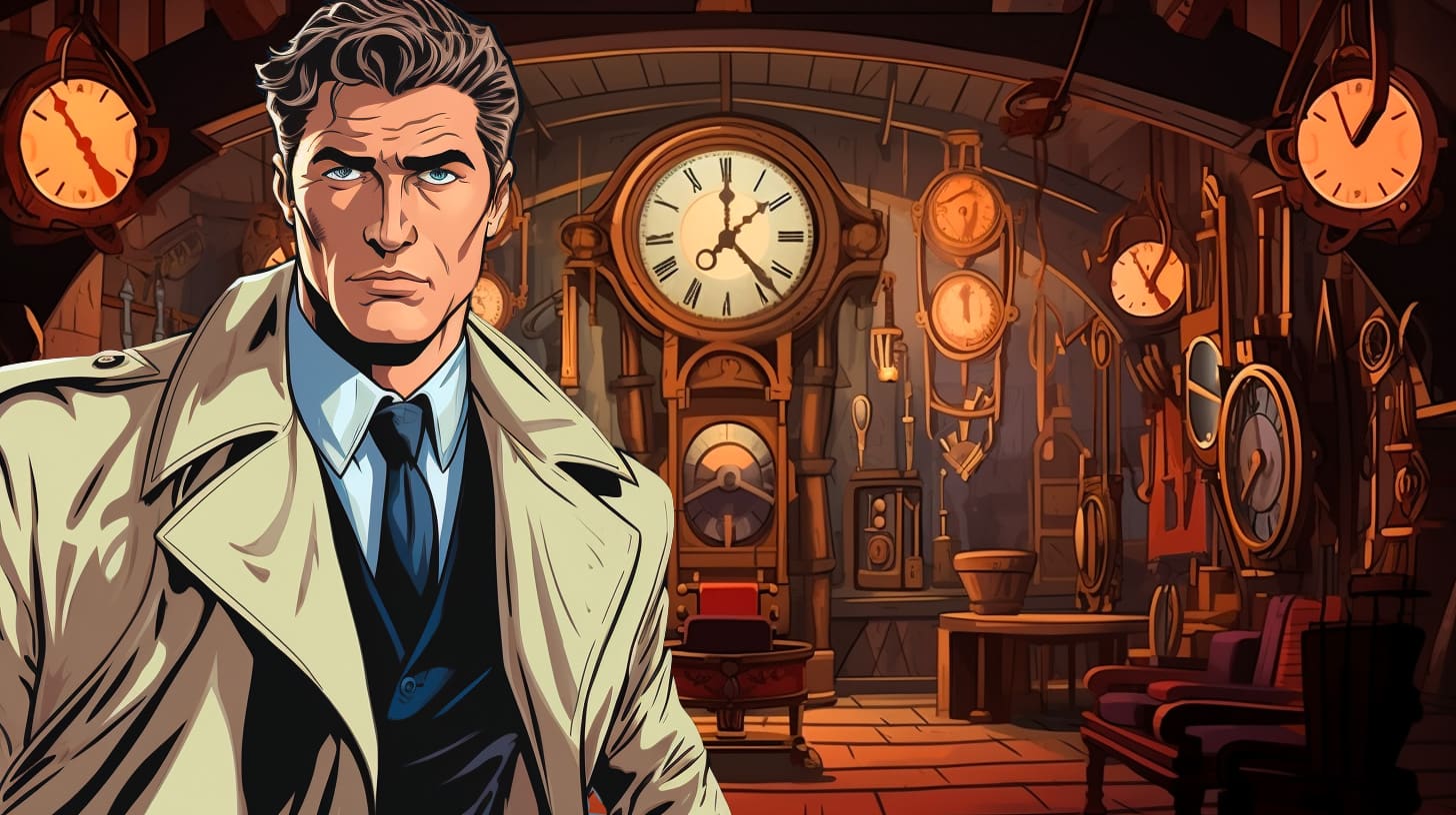 Mystery of the Hourglass: Detective Jameson's and the Clocksmith's Den
