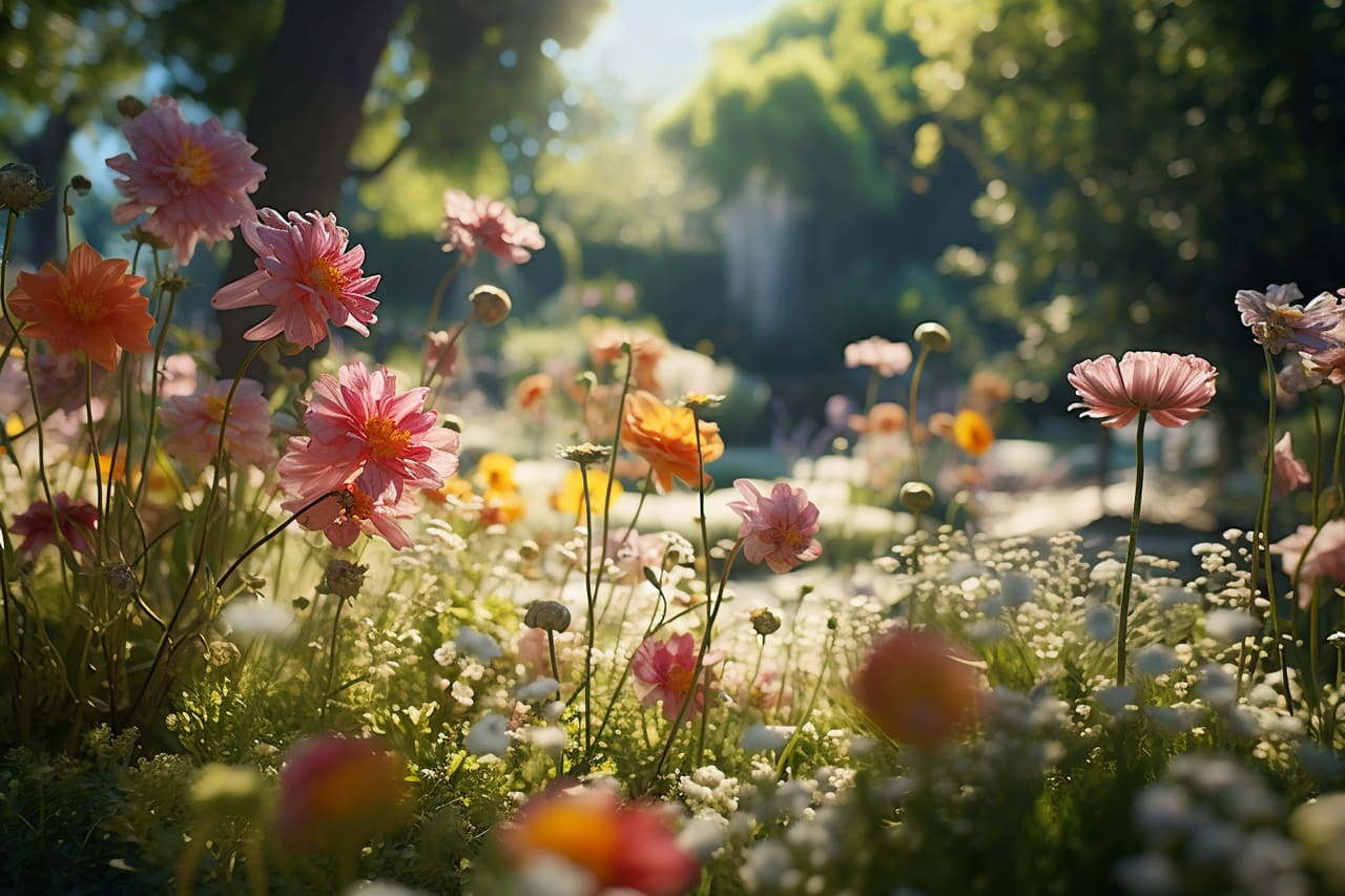 Floral Ballet: A Dance of Light and Wind