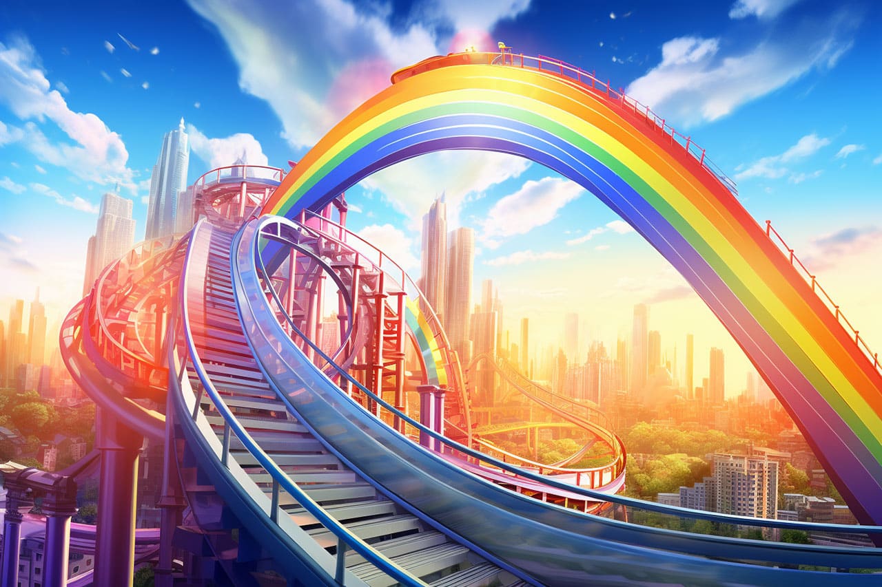 Riding the Rainbow: A Thrilling Roller Coaster Adventure