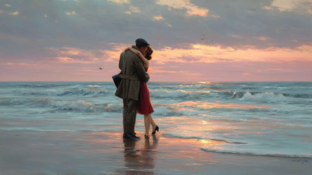 Final embrace on the beach