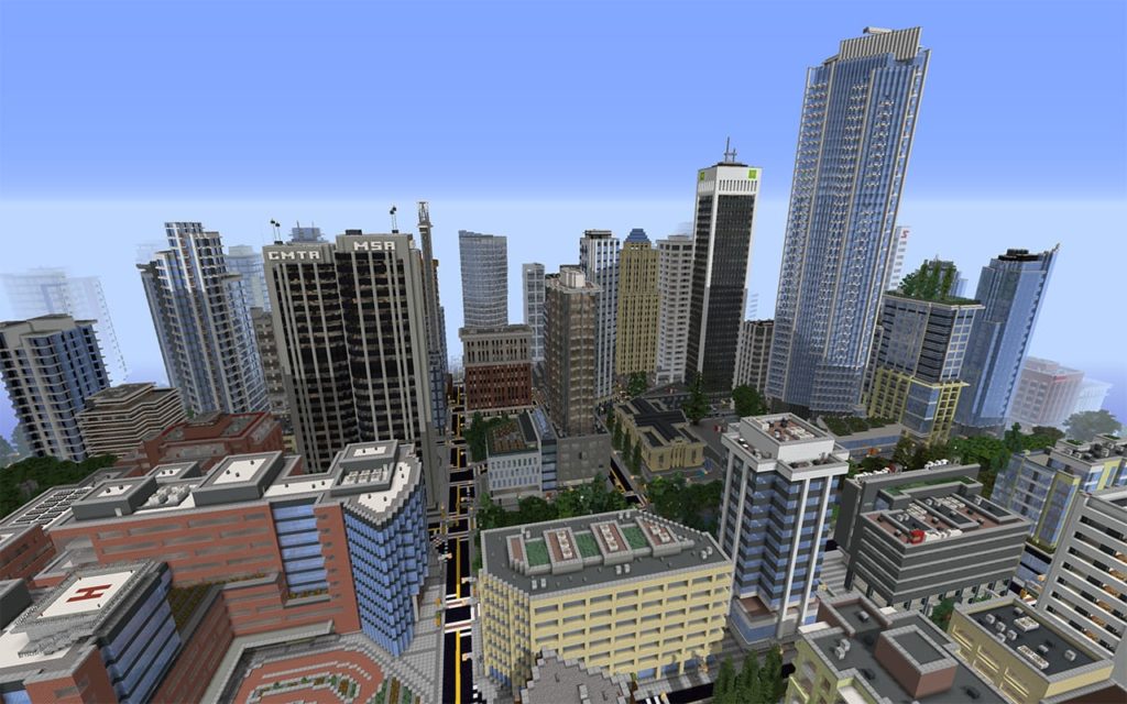 Mattupolis - a sprawling modern Minecraft city