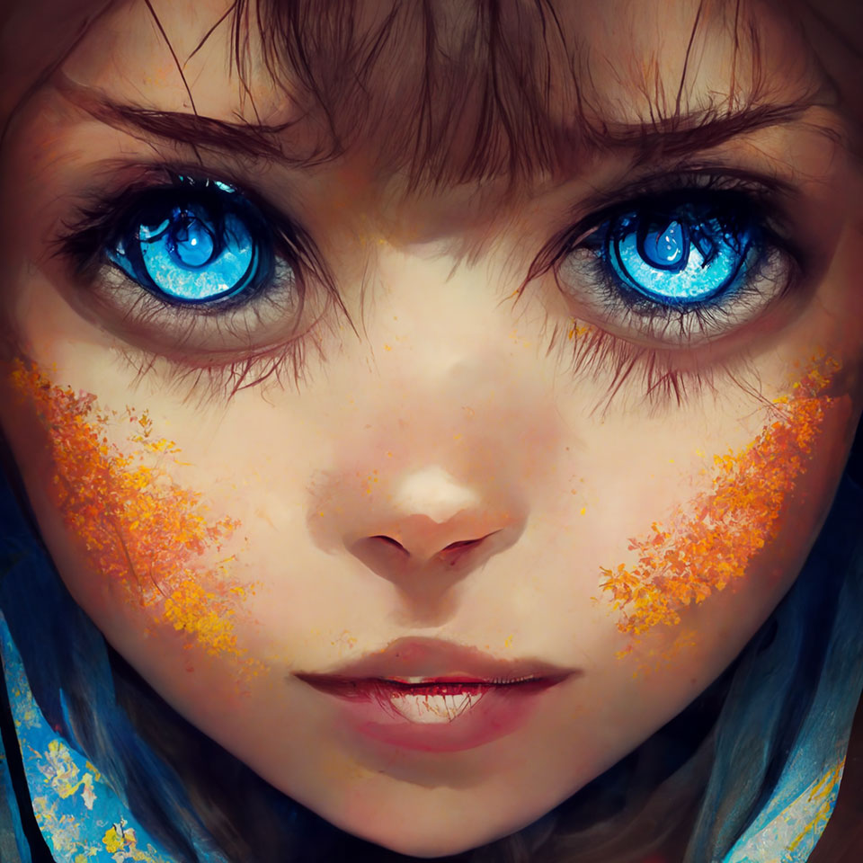 bright blue anime eyes