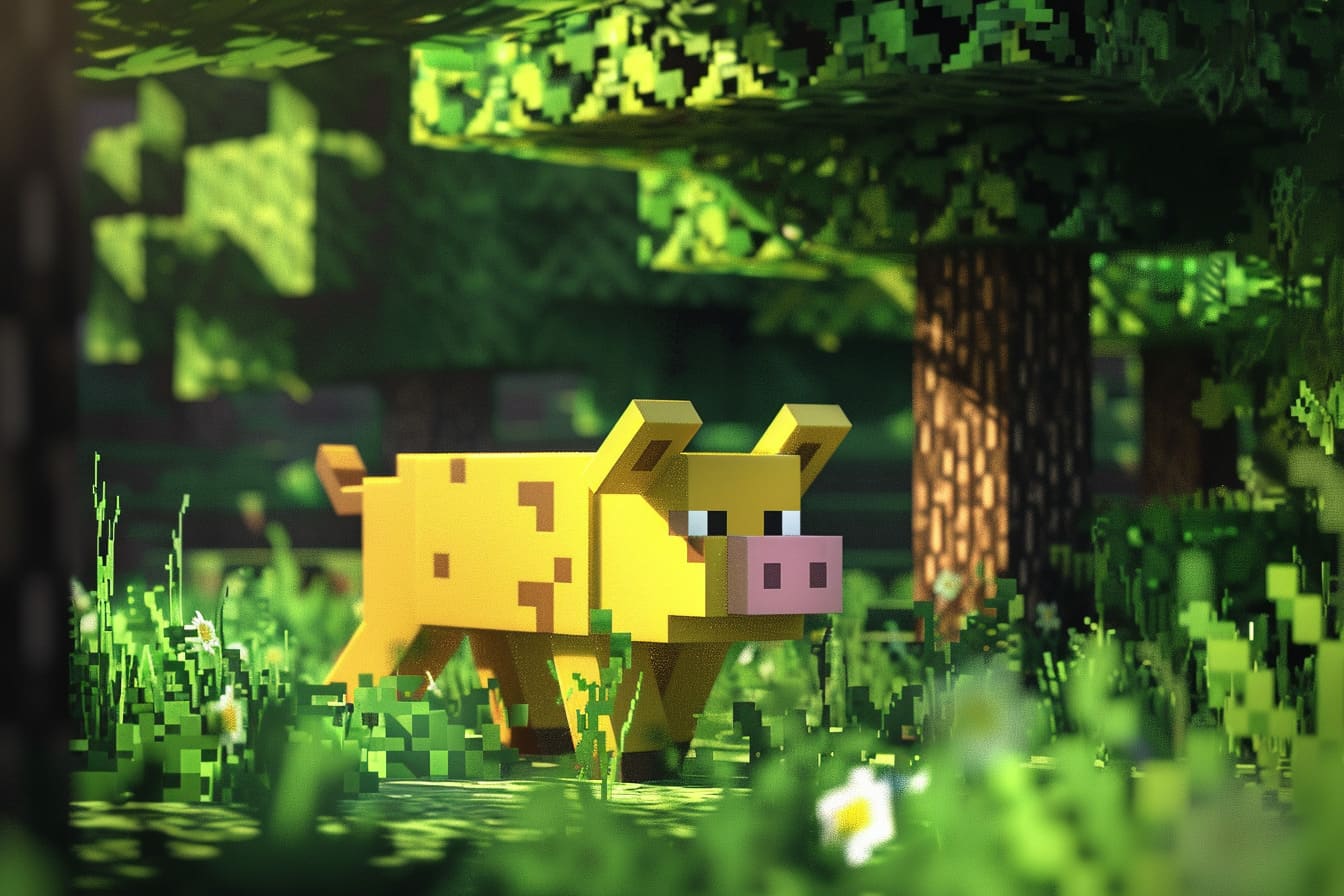 Golden Pig hiding in the trees