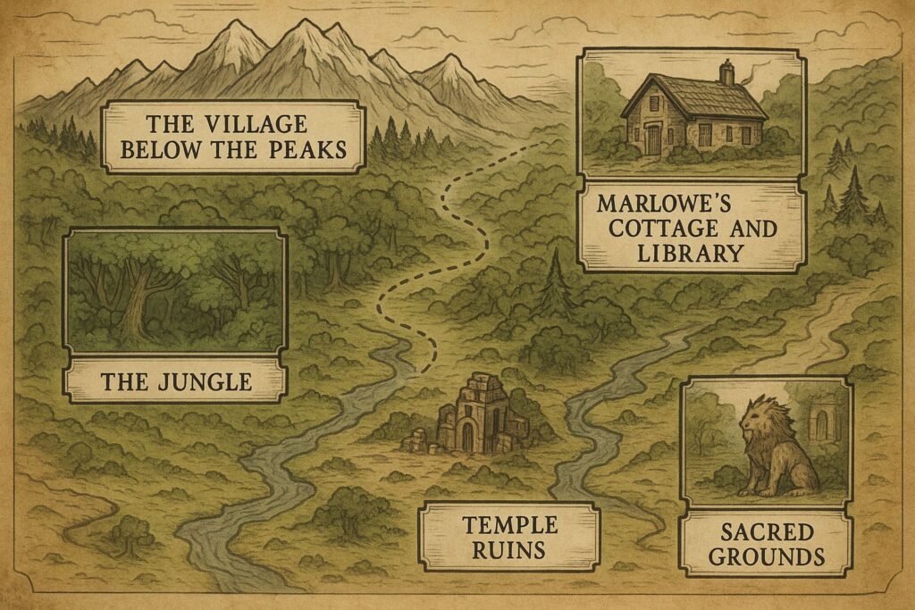 Map of the world of Echoes of the Ancient Beast